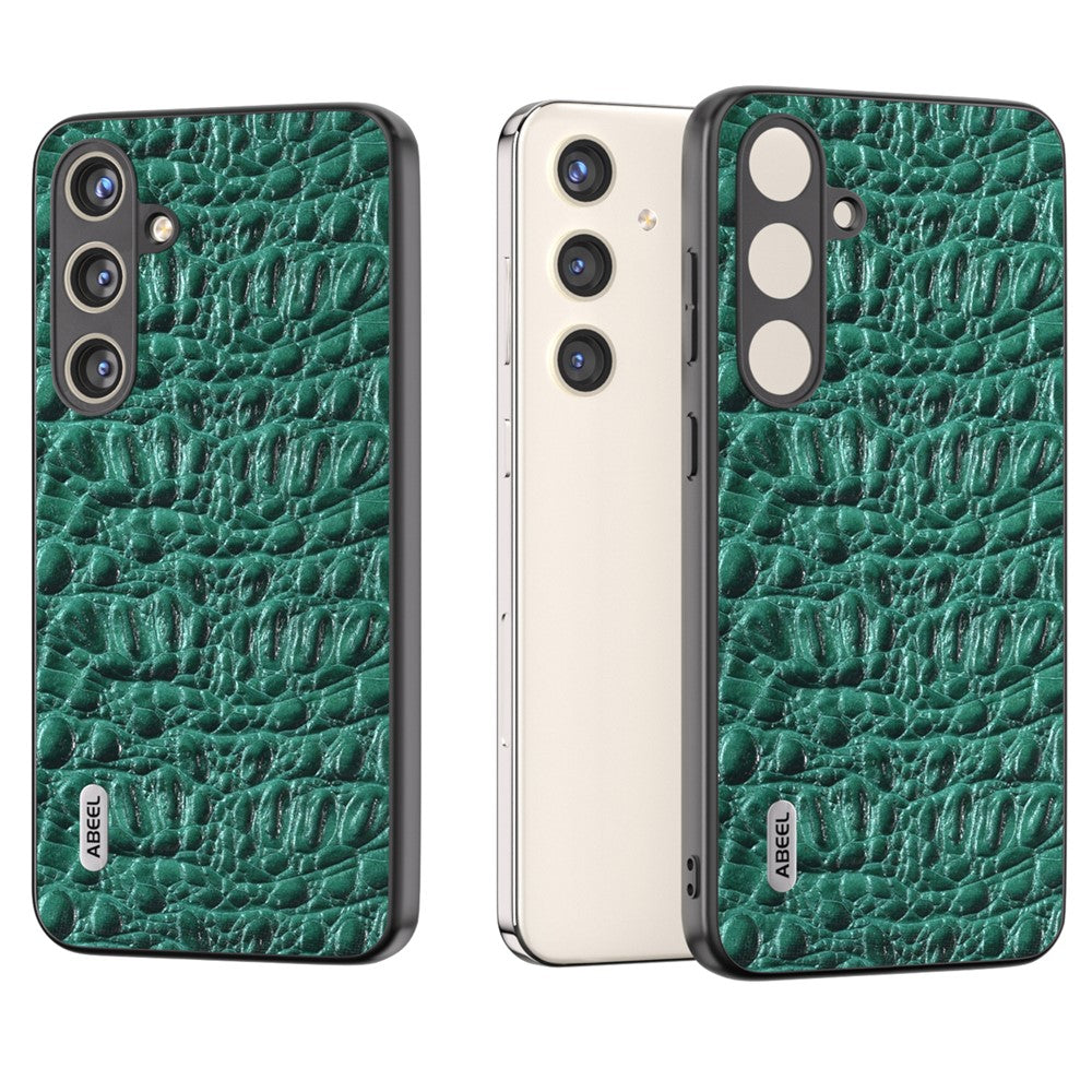 ABEEL til Samsung Galaxy S24 Slim Cover Ægte Koskind Læder Bagcover med Skridsikker Tekstur