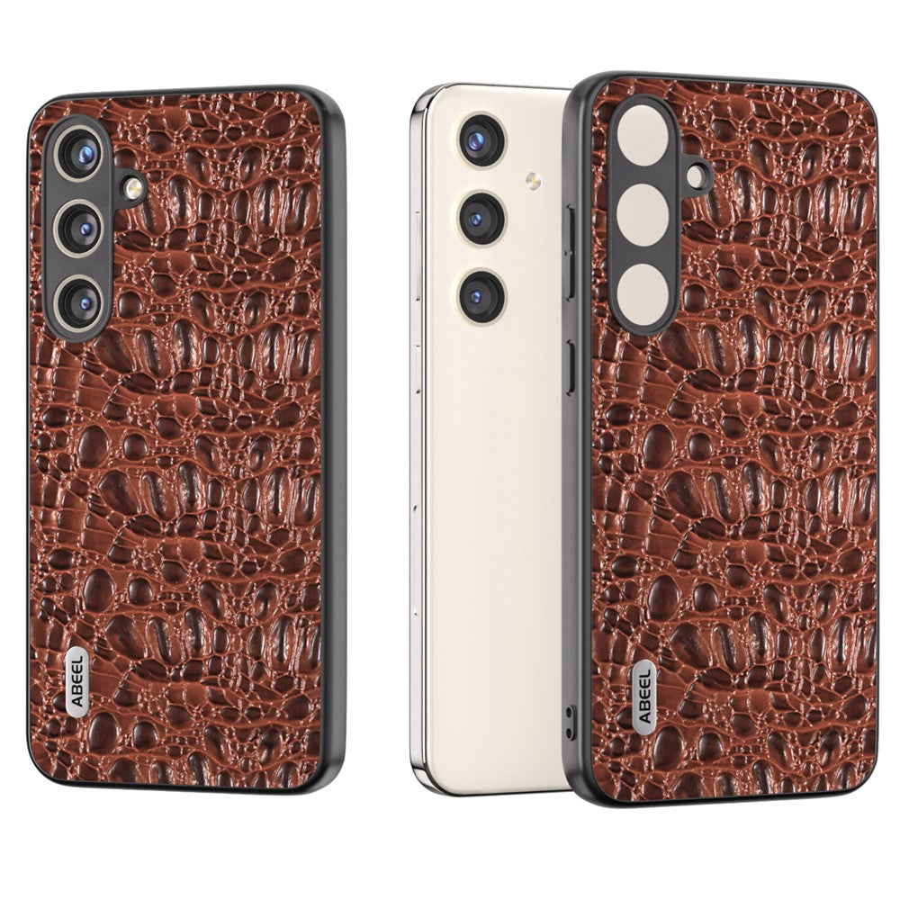 ABEEL til Samsung Galaxy S24 Slim Cover Ægte Koskind Læder Bagcover med Skridsikker Tekstur