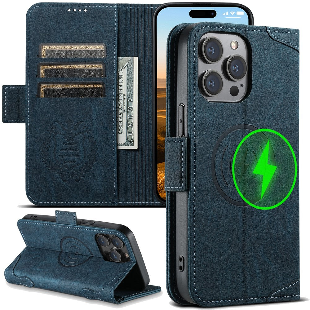 SUTENI J07 Til iPhone 12 Pro 6,1 tommer / 12 6,1 tommer Cover kompatibel med MagSafe Litchi-tekstur læder telefoncover