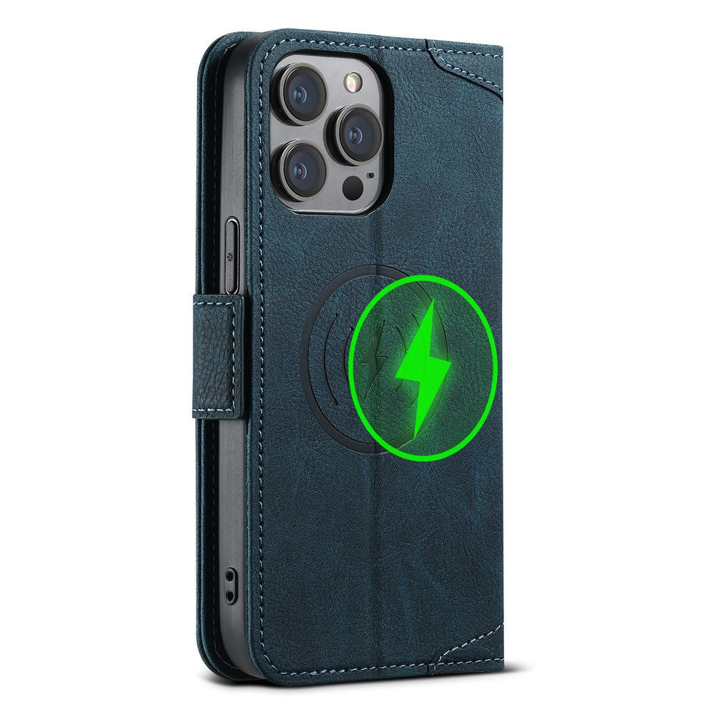 SUTENI J07 Til iPhone 12 Pro 6,1 tommer / 12 6,1 tommer Cover kompatibel med MagSafe Litchi-tekstur læder telefoncover
