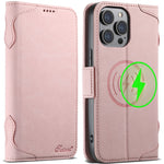 SUTENI J07 Til iPhone 12 Pro 6,1 tommer / 12 6,1 tommer Cover kompatibel med MagSafe Litchi-tekstur læder telefoncover