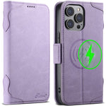 SUTENI J07 Til iPhone 12 Pro 6,1 tommer / 12 6,1 tommer Cover kompatibel med MagSafe Litchi-tekstur læder telefoncover