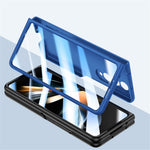 Til Samsung Galaxy Z Fold4 5G telefoncover PC beskyttelsescover med hærdet glasfilm / styluspen