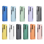 Til Samsung Galaxy Z Fold4 5G telefoncover PC beskyttelsescover med hærdet glasfilm / styluspen