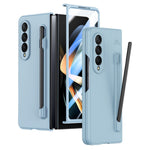 Til Samsung Galaxy Z Fold4 5G telefoncover PC beskyttelsescover med hærdet glasfilm / styluspen