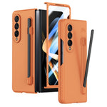 Til Samsung Galaxy Z Fold4 5G telefoncover PC beskyttelsescover med hærdet glasfilm / styluspen