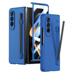 Til Samsung Galaxy Z Fold4 5G telefoncover PC beskyttelsescover med hærdet glasfilm / styluspen