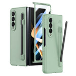 Til Samsung Galaxy Z Fold4 5G telefoncover PC beskyttelsescover med hærdet glasfilm / styluspen
