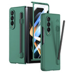 Til Samsung Galaxy Z Fold4 5G telefoncover PC beskyttelsescover med hærdet glasfilm / styluspen