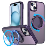Magnetiskt skal för iPhone 15 Plus med ringstöd och PC + TPU-skal