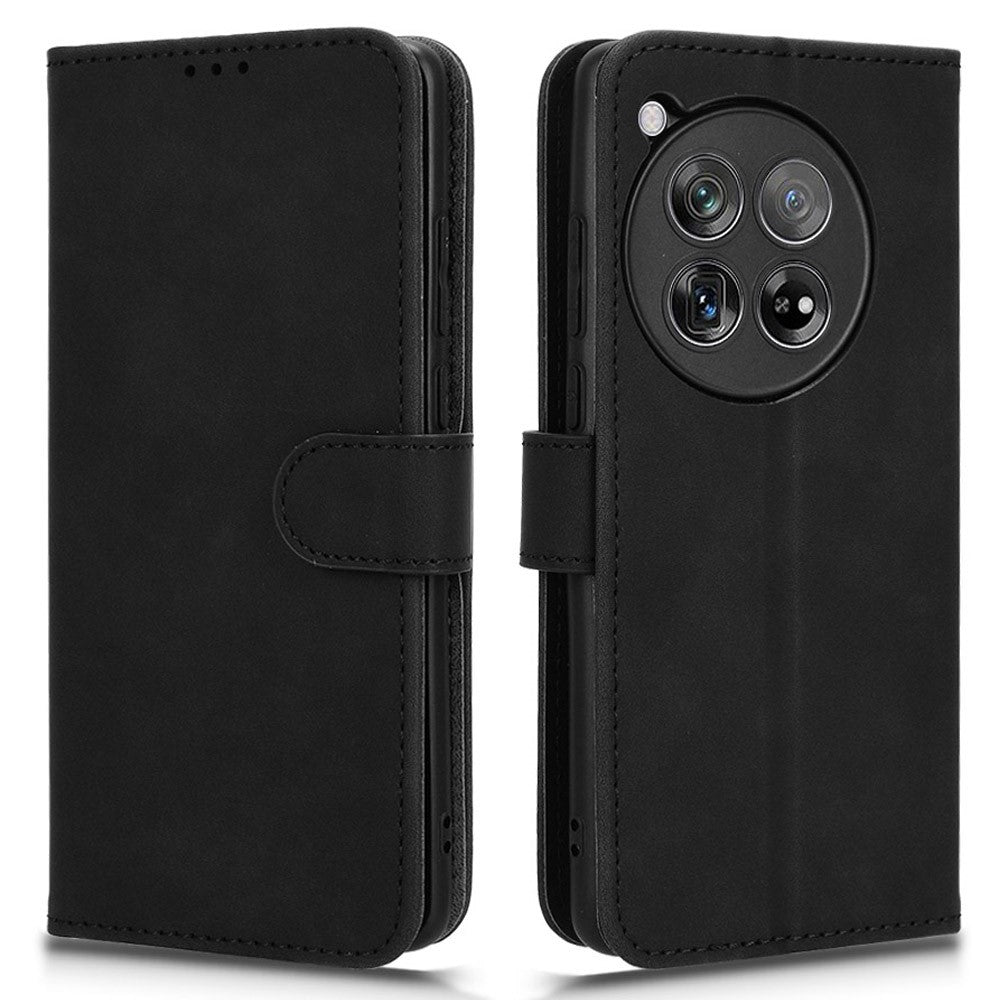 OnePlus 12 5G Skin-Feel Läderfodral Plånboksfodral med Stativ mobilfodral