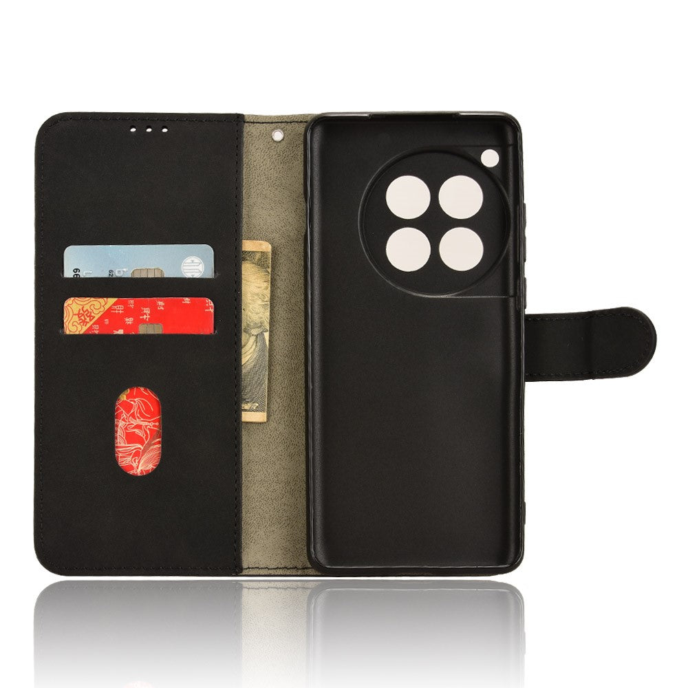 OnePlus 12 5G Skin-Feel Läderfodral Plånboksfodral med Stativ mobilfodral