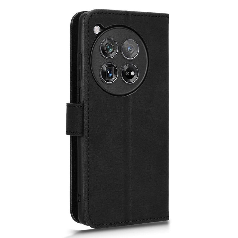 OnePlus 12 5G Skin-Feel Läderfodral Plånboksfodral med Stativ mobilfodral