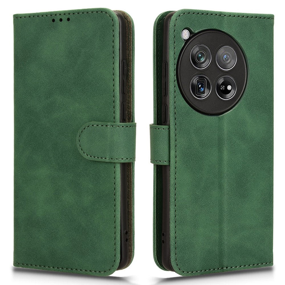 OnePlus 12 5G Skin-Feel Läderfodral Plånboksfodral med Stativ mobilfodral
