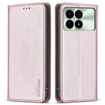 BINFEN COLOR BF18 för Xiaomi Redmi K70E 5G / Poco X6 Pro 5G läderfodral med 3 kortplatser stativ mobilskal