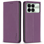 BINFEN COLOR BF18 för Xiaomi Redmi K70E 5G / Poco X6 Pro 5G läderfodral med 3 kortplatser stativ mobilskal