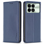 BINFEN COLOR BF18 för Xiaomi Redmi K70E 5G / Poco X6 Pro 5G läderfodral med 3 kortplatser stativ mobilskal