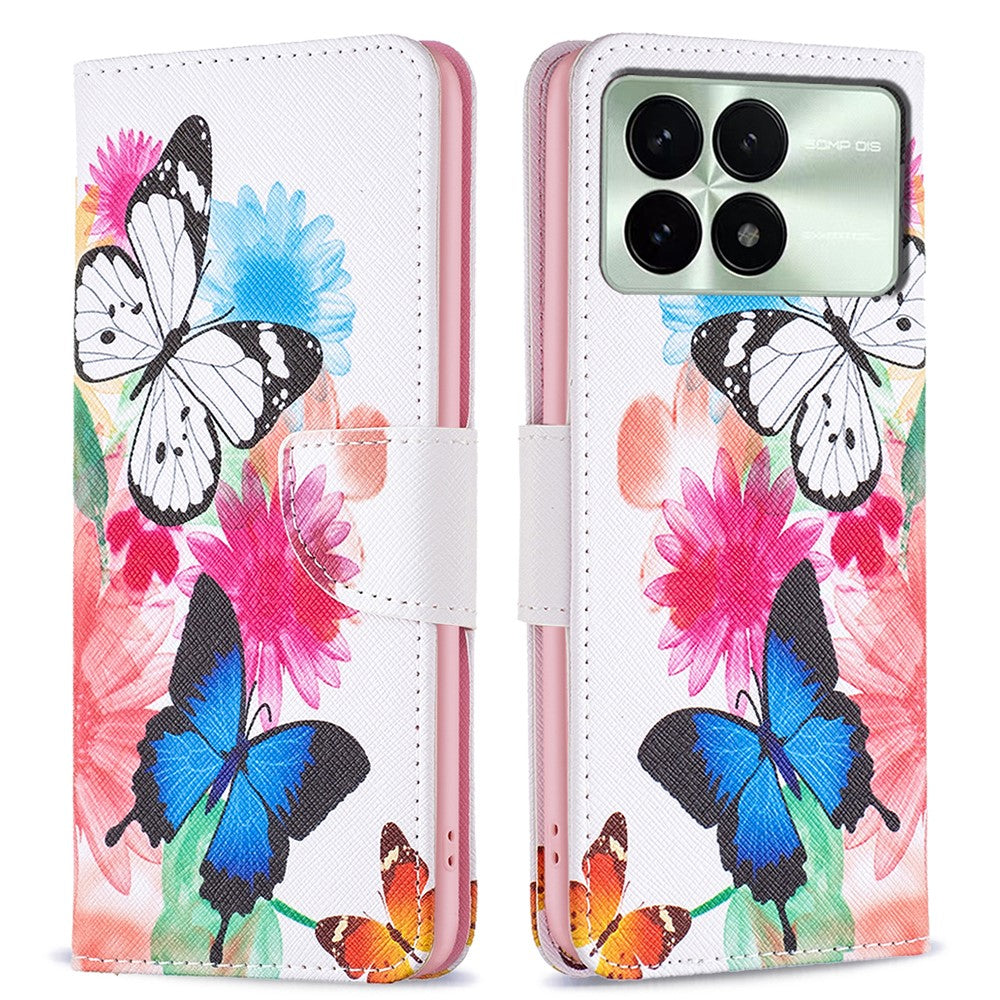 For Xiaomi Redmi K70E 5G / Poco X6 Pro 5G Leather Wallet Case Pattern Printing Phone Stand Cover