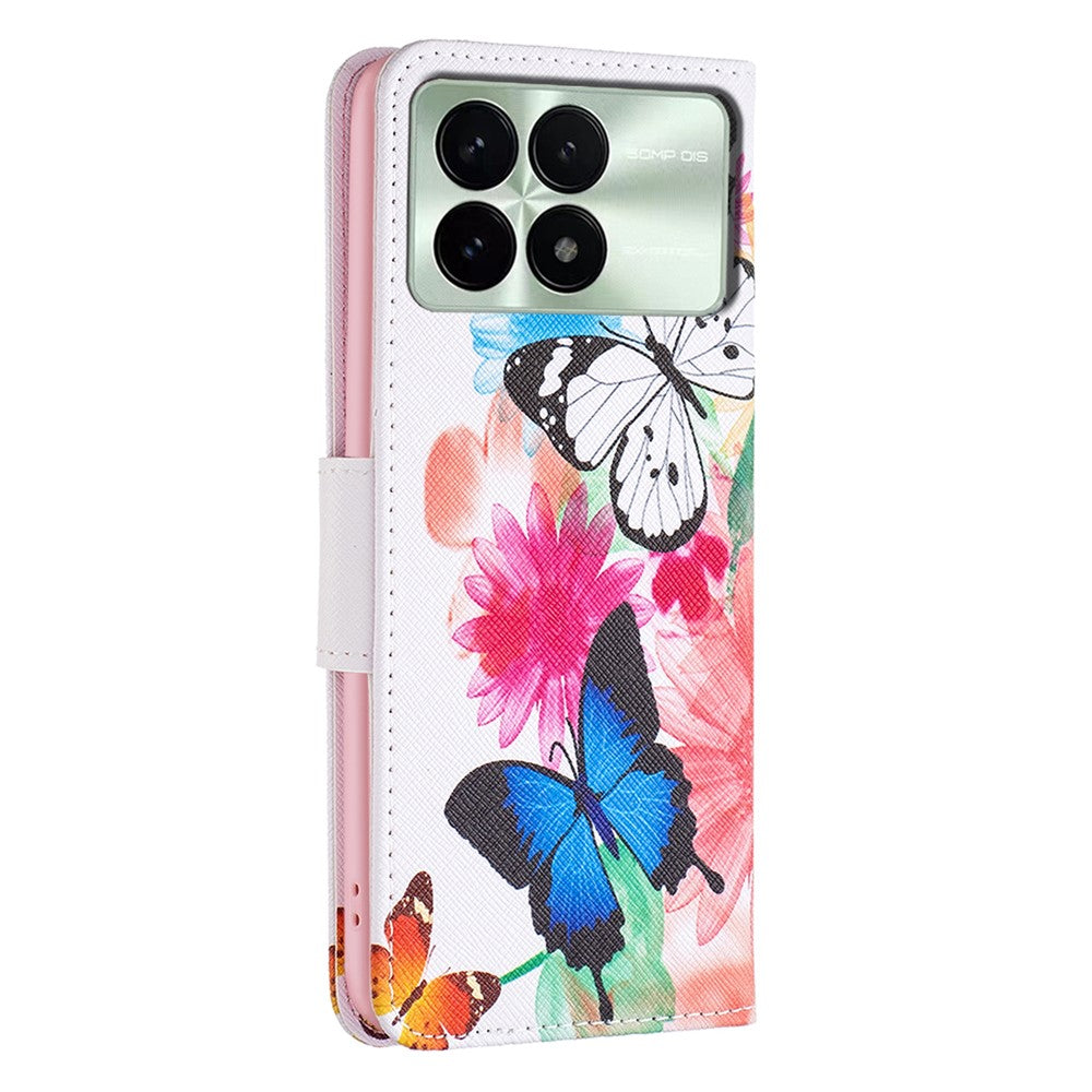 For Xiaomi Redmi K70E 5G / Poco X6 Pro 5G Leather Wallet Case Pattern Printing Phone Stand Cover