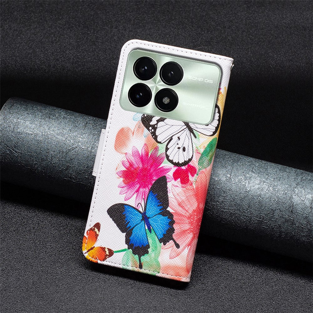 For Xiaomi Redmi K70E 5G / Poco X6 Pro 5G Leather Wallet Case Pattern Printing Phone Stand Cover