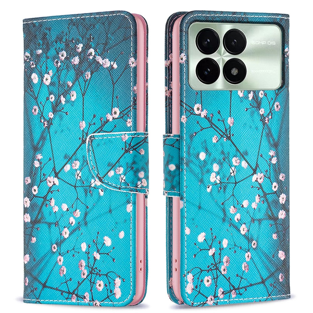 For Xiaomi Redmi K70E 5G / Poco X6 Pro 5G Leather Wallet Case Pattern Printing Phone Stand Cover