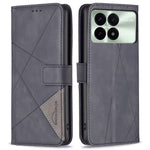 BINFEN COLOR For Xiaomi Redmi K70E 5G / Poco X6 Pro 5G Phone Cases Wallet Stand Geometry Imprint Leather Cover
