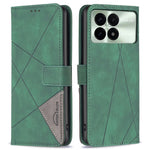 BINFEN COLOR For Xiaomi Redmi K70E 5G / Poco X6 Pro 5G Phone Cases Wallet Stand Geometry Imprint Leather Cover