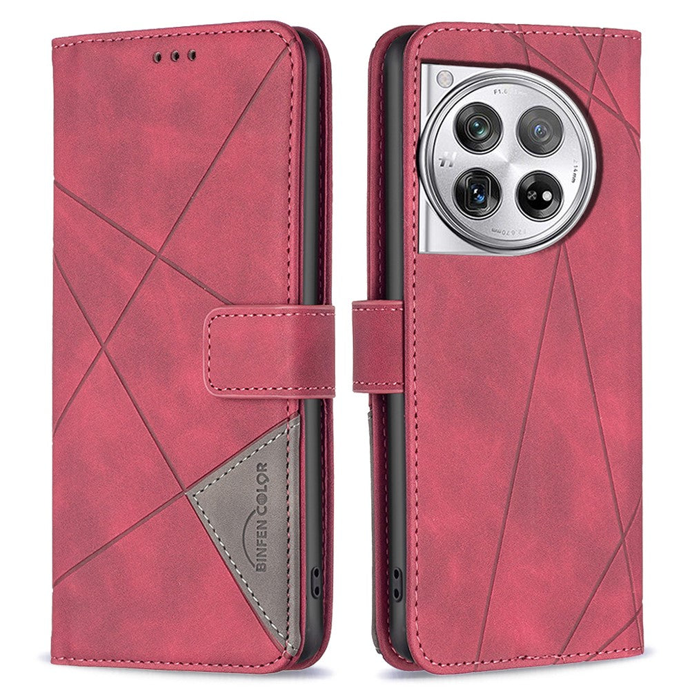 BINFEN COLOR För OnePlus 12 5G mobilskal Plånboksfodral Geometriskt Läderfodral