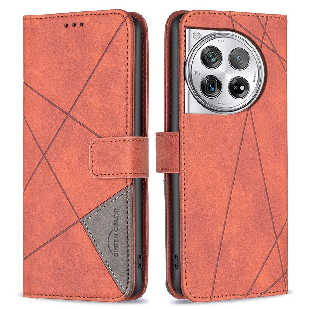 BINFEN COLOR För OnePlus 12 5G mobilskal Plånboksfodral Geometriskt Läderfodral