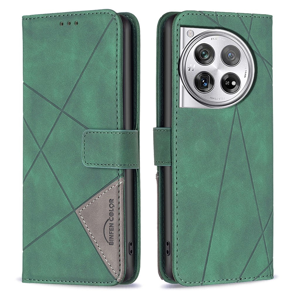 BINFEN COLOR För OnePlus 12 5G mobilskal Plånboksfodral Geometriskt Läderfodral