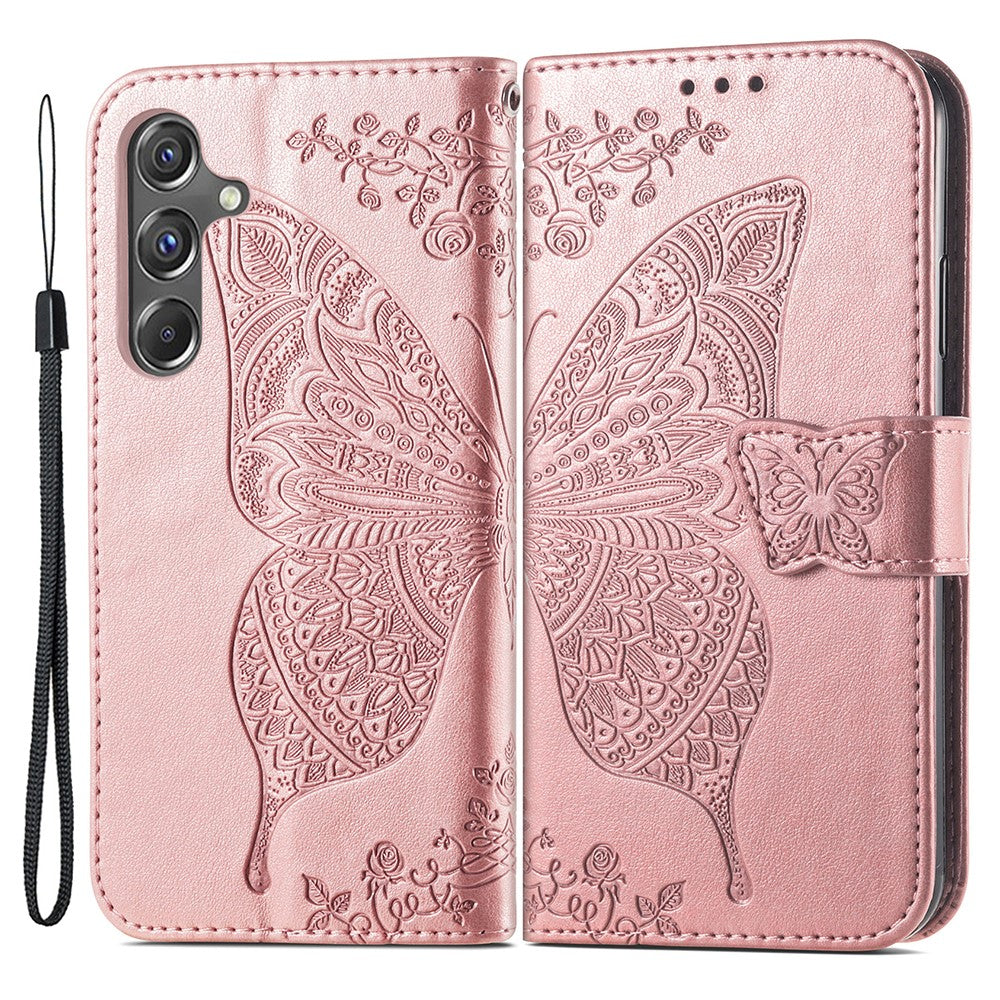 Samsung Galaxy A15 5G Plånboksfodral PU-läder Handledsrem Korthållare Skydd