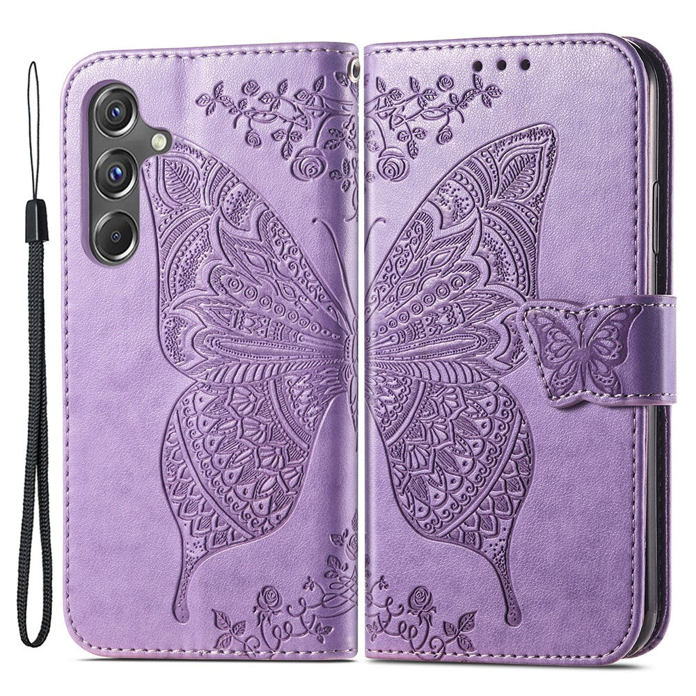 Samsung Galaxy A15 5G Plånboksfodral PU-läder Handledsrem Korthållare Skydd