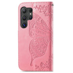 For Samsung Galaxy S24 Ultra Flip Folio Cover with Butterfly Pattern Leather Stand Phone Case