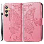 Wallet Case for Samsung Galaxy S24+ Butterfly Imprinted Leather Folio Phone Cover Stand