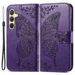 Wallet Case for Samsung Galaxy S24+ Butterfly Imprinted Leather Folio Phone Cover Stand