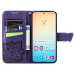 Wallet Case for Samsung Galaxy S24+ Butterfly Imprinted Leather Folio Phone Cover Stand
