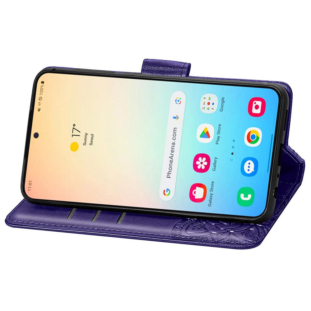 Wallet Case for Samsung Galaxy S24+ Butterfly Imprinted Leather Folio Phone Cover Stand
