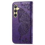 Wallet Case for Samsung Galaxy S24+ Butterfly Imprinted Leather Folio Phone Cover Stand