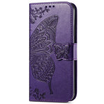 Wallet Case for Samsung Galaxy S24+ Butterfly Imprinted Leather Folio Phone Cover Stand