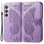 Wallet Case for Samsung Galaxy S24+ Butterfly Imprinted Leather Folio Phone Cover Stand