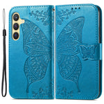 Wallet Case for Samsung Galaxy S24+ Butterfly Imprinted Leather Folio Phone Cover Stand