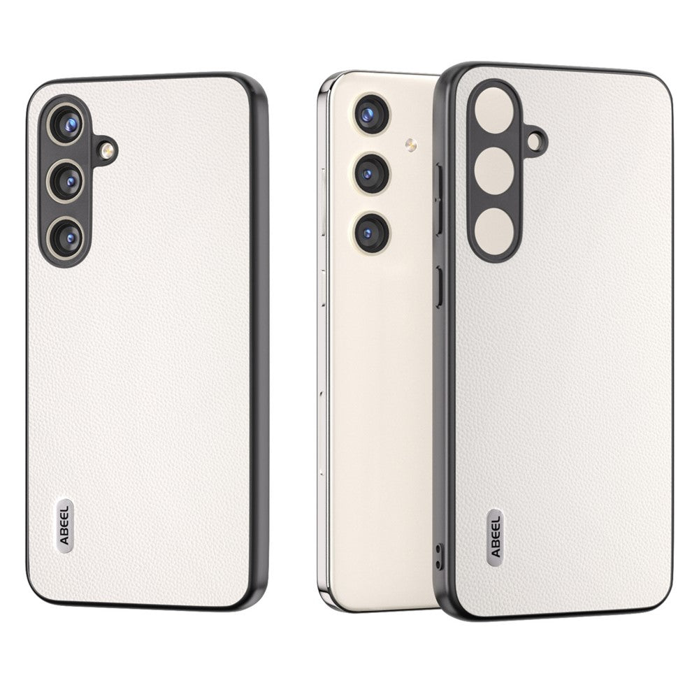 ABEEL Til Samsung Galaxy S24 Cover Ægte Koskind+PC Ridsefast Telefonbeskytter