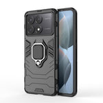 For Xiaomi Redmi K70E 5G / Poco X6 Pro 5G Phone Case PC+TPU Cover Rotation Ring Holder Kickstand