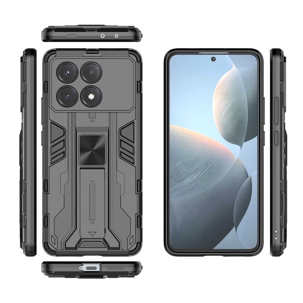 For Xiaomi Redmi K70E 5G / Poco X6 Pro 5G Kickstand Cover Dual Layer Hard PC Soft TPU Shockproof Case