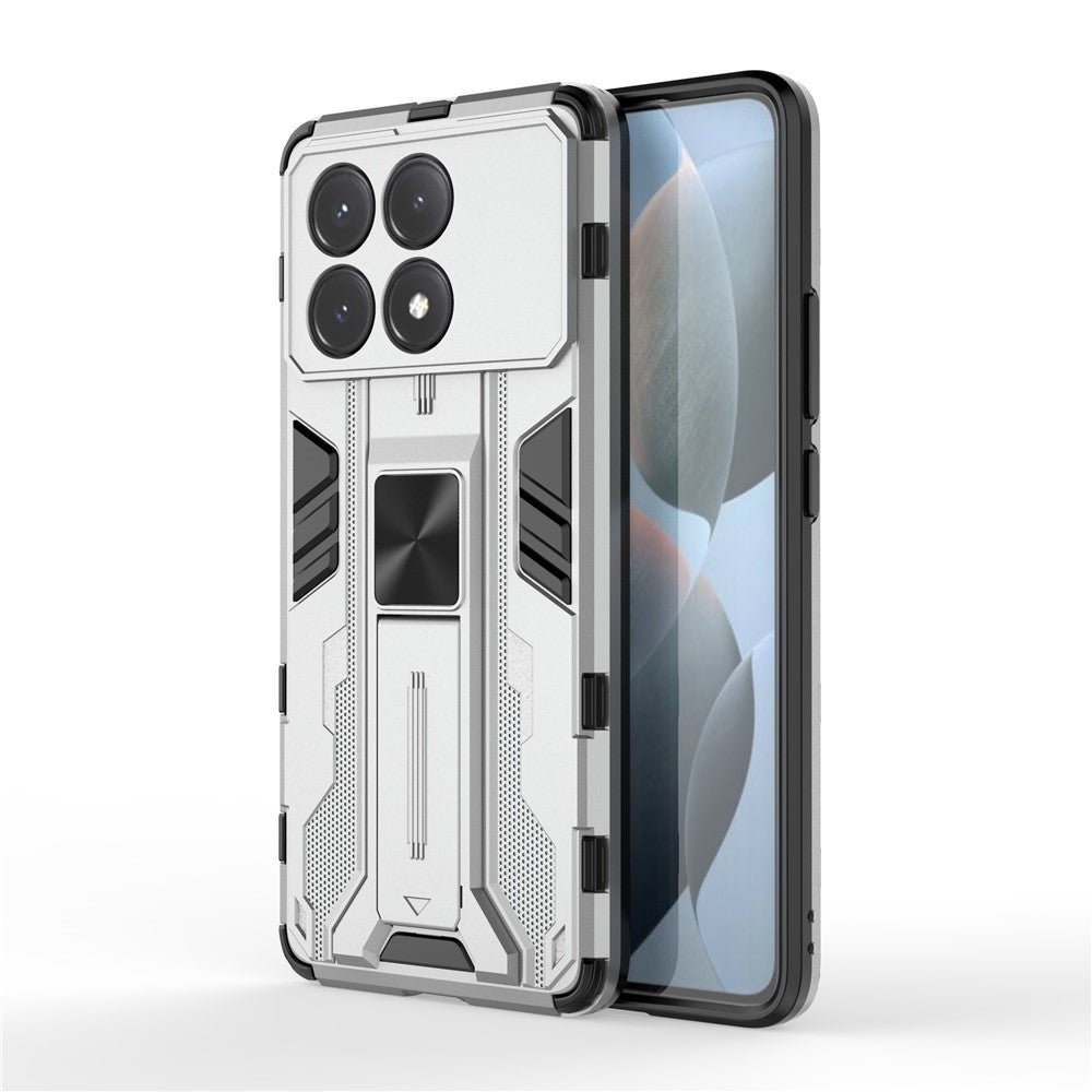 For Xiaomi Redmi K70E 5G / Poco X6 Pro 5G Kickstand Cover Dual Layer Hard PC Soft TPU Shockproof Case