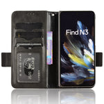 For Oppo Find N3 5G Phone Case Imprinted Triangle Folio Wallet Leather Cover
