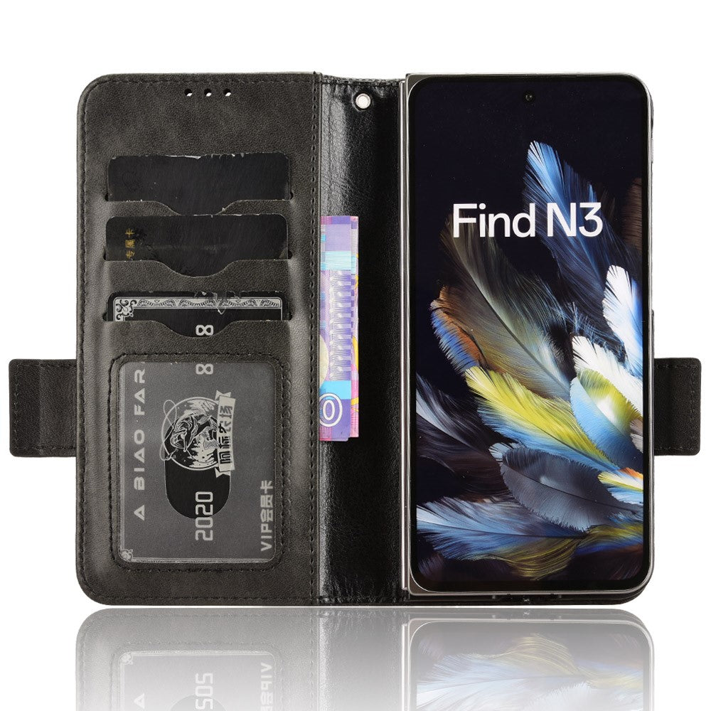 For Oppo Find N3 5G Phone Case Imprinted Triangle Folio Wallet Leather Cover