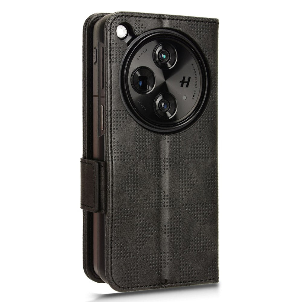 For Oppo Find N3 5G Phone Case Imprinted Triangle Folio Wallet Leather Cover