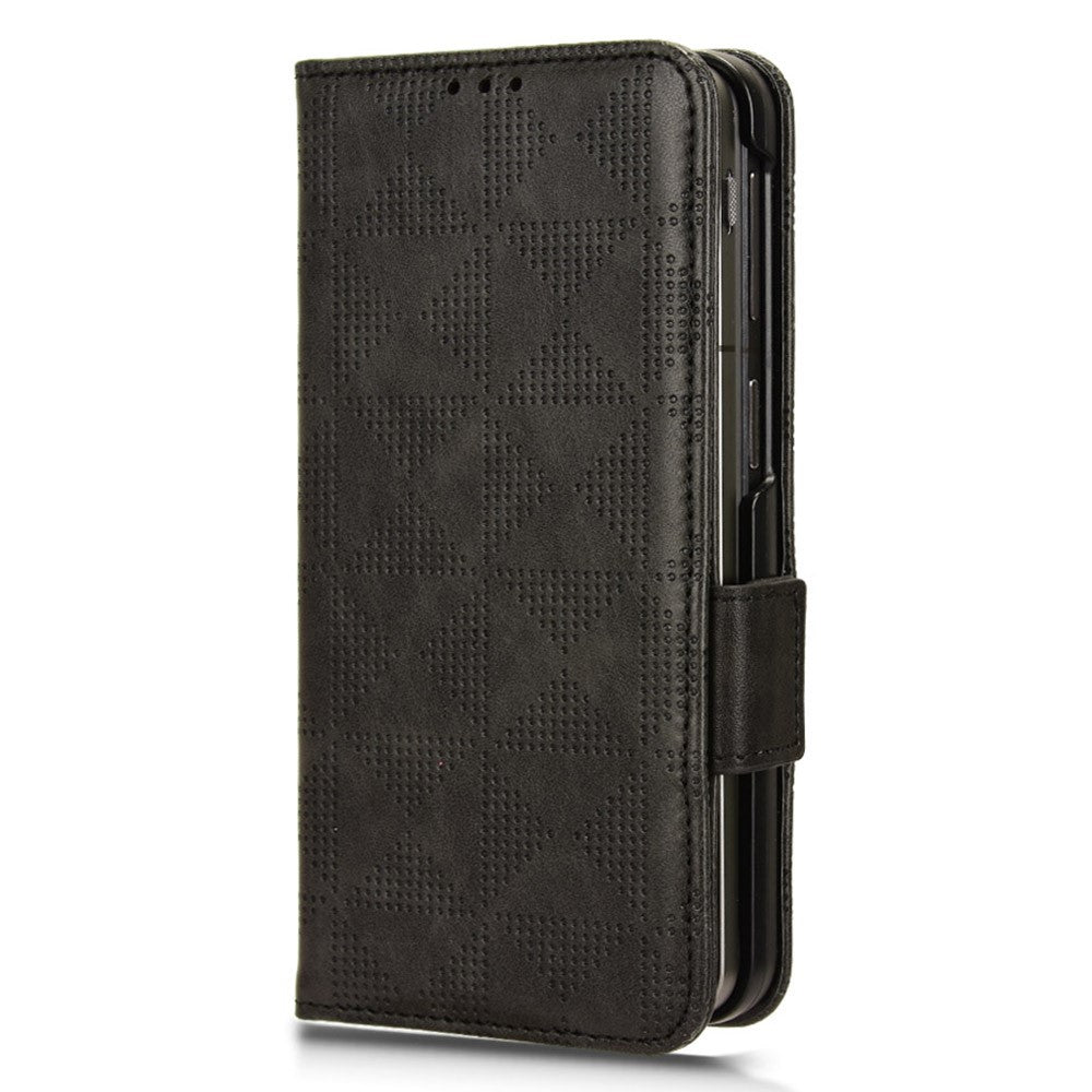 For Oppo Find N3 5G Phone Case Imprinted Triangle Folio Wallet Leather Cover
