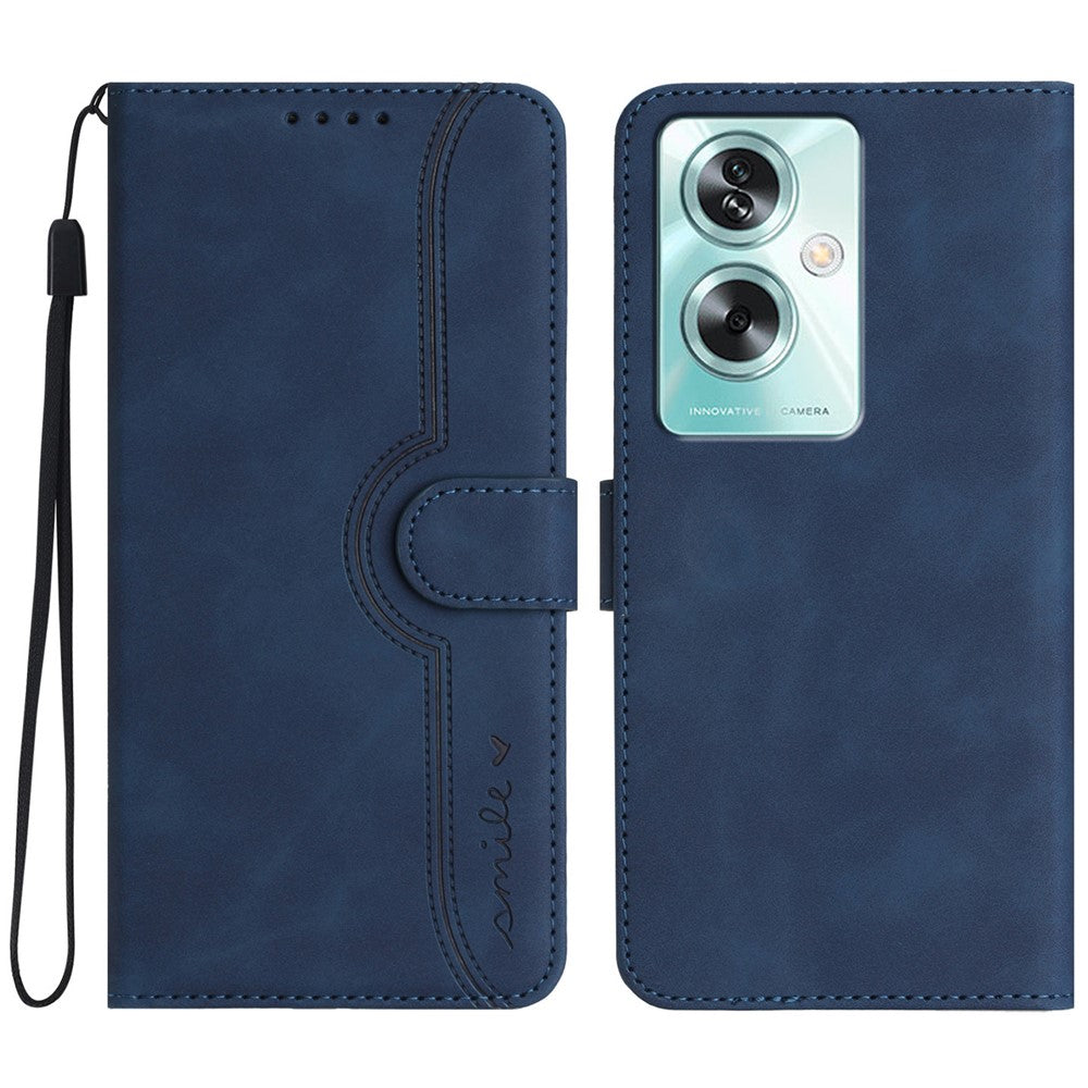 YX0030 For Oppo A79 5G / A2 5G Leather Case Smile Pattern Flip Magnetic Cover